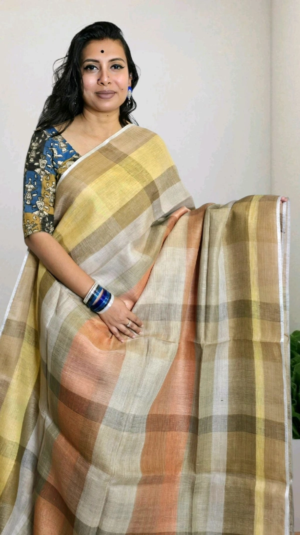 Stripes Linen Sarees