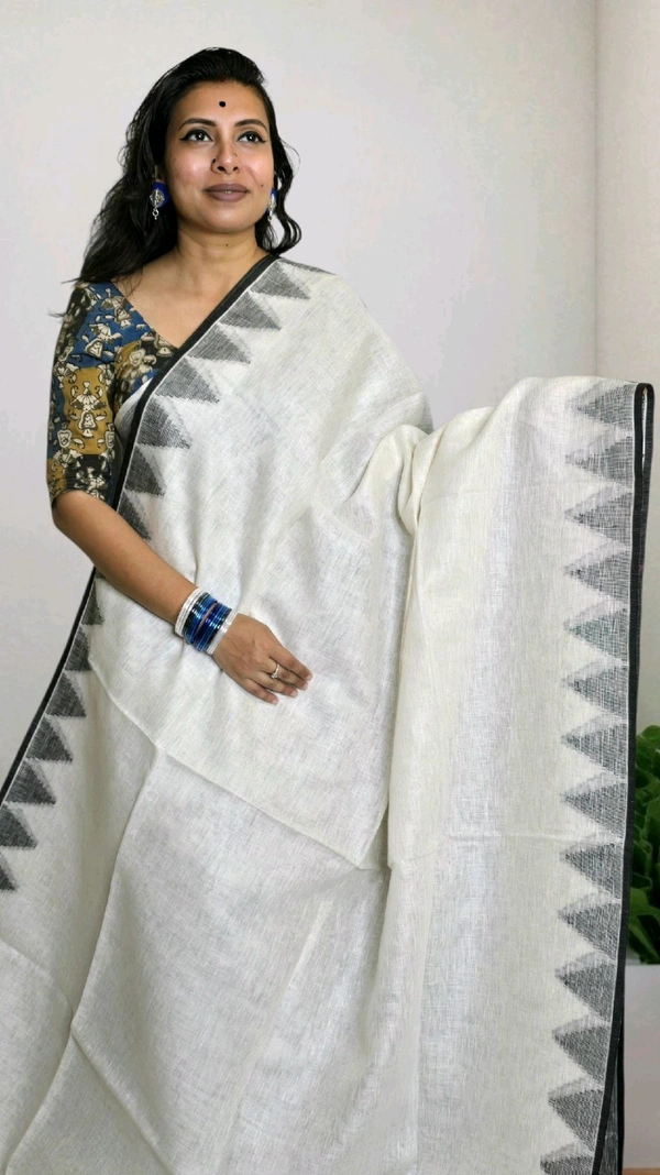 White Linen Sarees