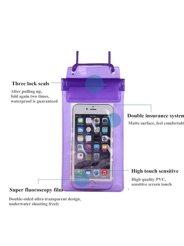 Waterproof Plastic Mobile Cover for Rain - Black