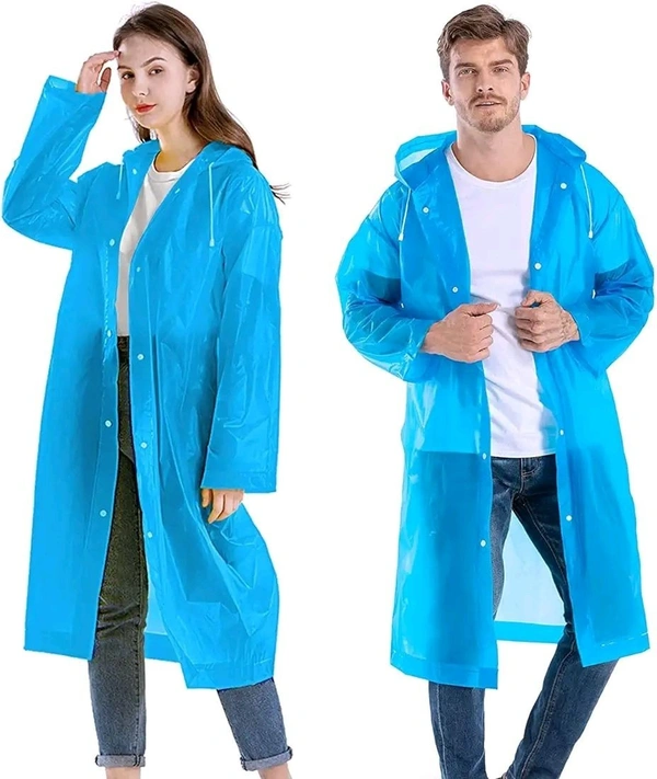 Waterproof Rain Coat Hooded Outdoor Water Resistant Suit Portable Men and Women (Pack Of 1) Random Colour