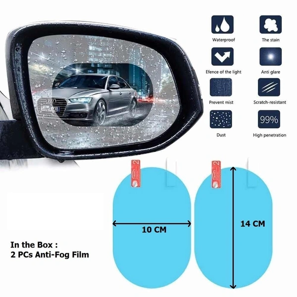 Anti-Fog & Anti-Scratch Rearview Car Mirror Film – HD Clear Protective Sticker for Safe Driving ( 1 Set Mirror Right ,Left )