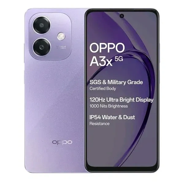 OPPO OPPO A3x 5G 4GB RAM, 128GB Storage |6.67” HD+ 120Hz Refresh Rate Screen | 45W SUPERVOOC