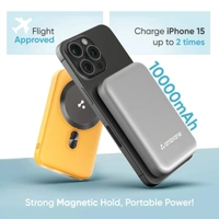 Ambrane  Aerosync Snap 10000mAh Magsafe Wireless Power Bank for iPhone - Silver