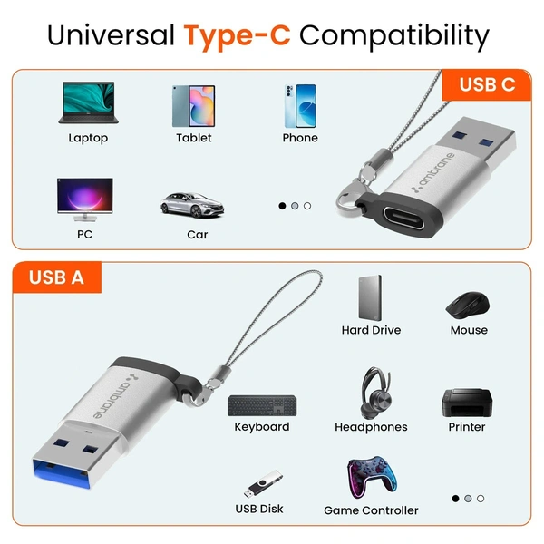Ambrane  USB 3.0 to Type-C OTG Adapter