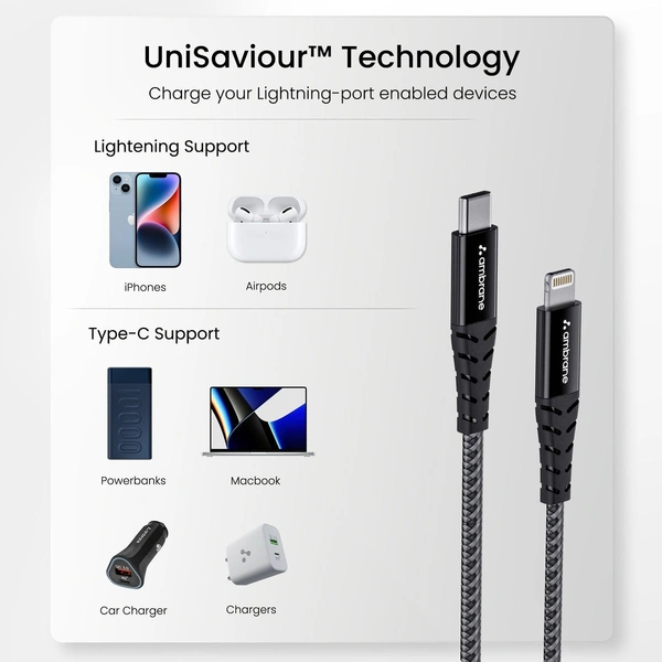 Ambran Type C to Lightning Cable Fast Charging Lightning Cable for iPhones