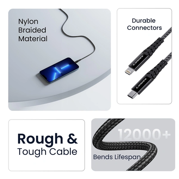 Ambran Type C to Lightning Cable Fast Charging Lightning Cable for iPhones