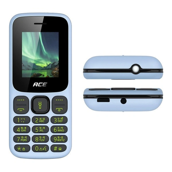 itel Ace 3 Shine Keypad Mobile | 1.8" Display | 1000 mAh Battery | City Blue - City Blue