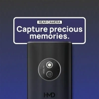 HMD 110 Keypad Phone with Built-in Scan & Pay UPI App, Rear Camera, Long-Lasting Battery, Wireless FM Radio - Black