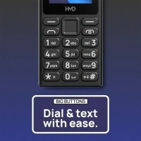 HMD 110 Keypad Phone with Built-in Scan & Pay UPI App, Rear Camera, Long-Lasting Battery, Wireless FM Radio - Black
