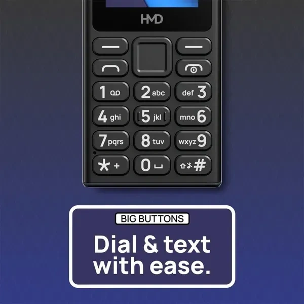 HMD 110 Keypad Phone with Built-in Scan & Pay UPI App, Rear Camera, Long-Lasting Battery, Wireless FM Radio - Black
