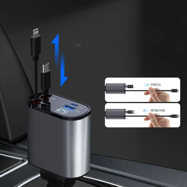 Super Fast 4in1 Charger Perfect to keep in your car and no cord messes!