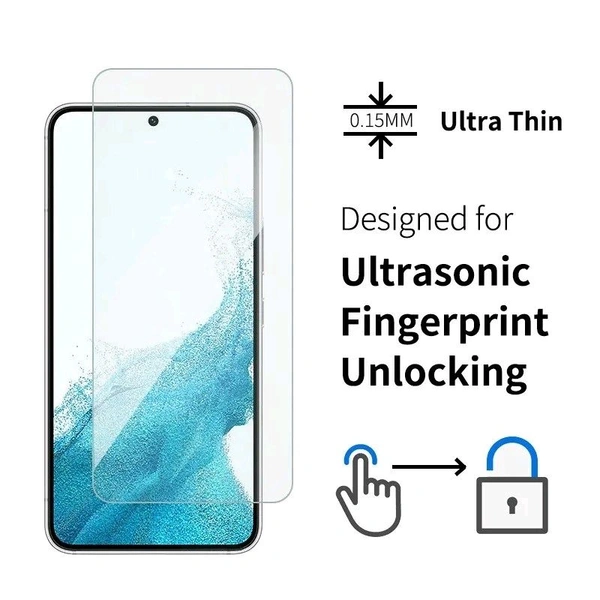 Samsung Galaxy Tempered Glass S Series Finger Print Working  - S24+, Black