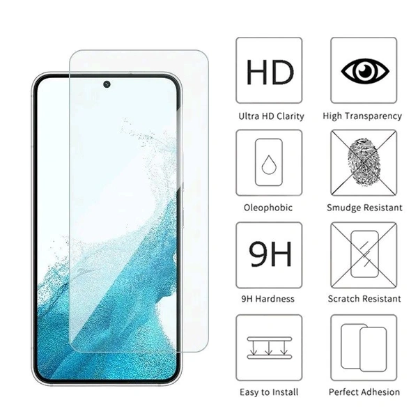Samsung Galaxy Tempered Glass S Series Finger Print Working  - S24+, Black