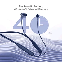 Boat   Rockerz 111 Bluetooth Wireless Neckband with Up to 40 Hrs Playtime - Deep Blue, 1 Year