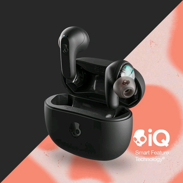 Skullcandy Refurbished Skullcandy  Rail TWSWireless Earbuds, 42 Hr Battery, Skulli Black 