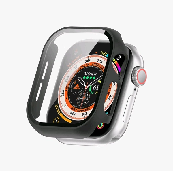Apple Watch Protective Hard Case with Screen Guard - Black - 45