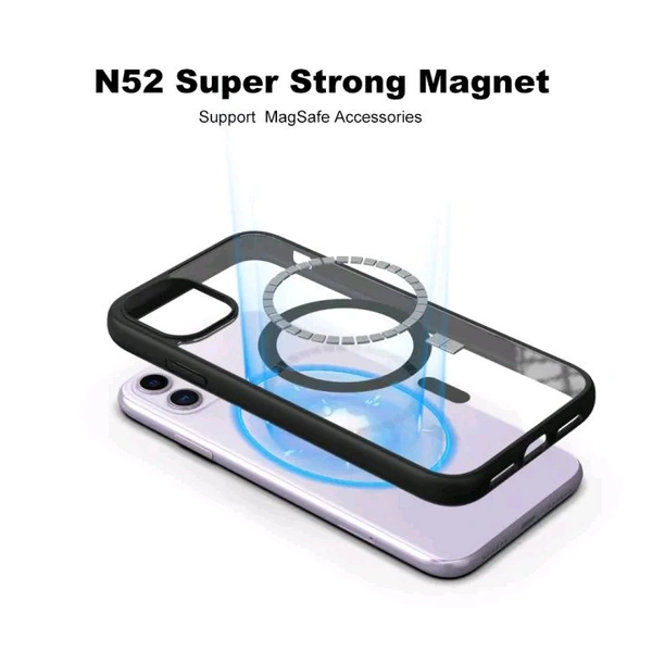 Apple iPhone Magnetic Magsafe Cover Casing back Cover - Iphone Models ( Black ) - Black, Iphone 11