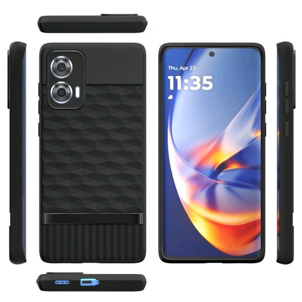 Outlouders Back Cover for Realme 14 Pro 5G | Full Camera Protection | TPU Soft Flexible Shockproof Bumper Case - Black