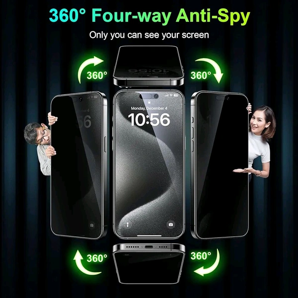 Primex Apple iphone All Model 4 Direction premium privacy Tempered Glass  - Iphone 16 Pro Max