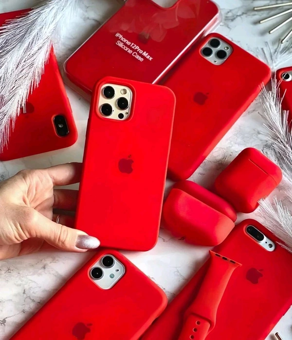 Iphone Liquid Silicone Case  - Red
