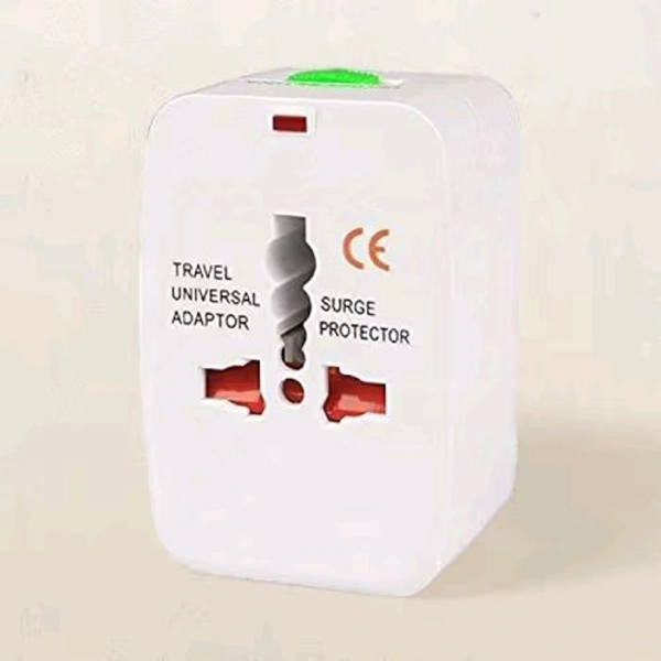 All-in-One Universal Worldwide Travelling AC Adaptor Plug (AU / UK / US / EU) International Power Charger Electric USB Power Plug Socket Adapter Converter  - White