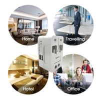All-in-One Universal Worldwide Travelling AC Adaptor Plug (AU / UK / US / EU) International Power Charger Electric USB Power Plug Socket Adapter Converter  - White