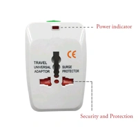 All-in-One Universal Worldwide Travelling AC Adaptor Plug (AU / UK / US / EU) International Power Charger Electric USB Power Plug Socket Adapter Converter  - White