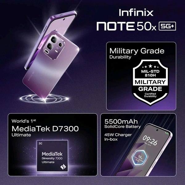 Infinix Note 50x 5G+ - Sea Breeze Green, 8+128