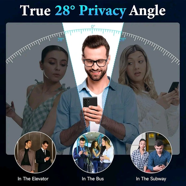 Fnpk Anti-Spy Screen Guard, [1 Pcs] [Finger Print Wont Work] 9H Hardness Anti-Scratch Anti-Peeping Privacy Screen Protector Proteceive Film for Samsung Model  - Samsung S24