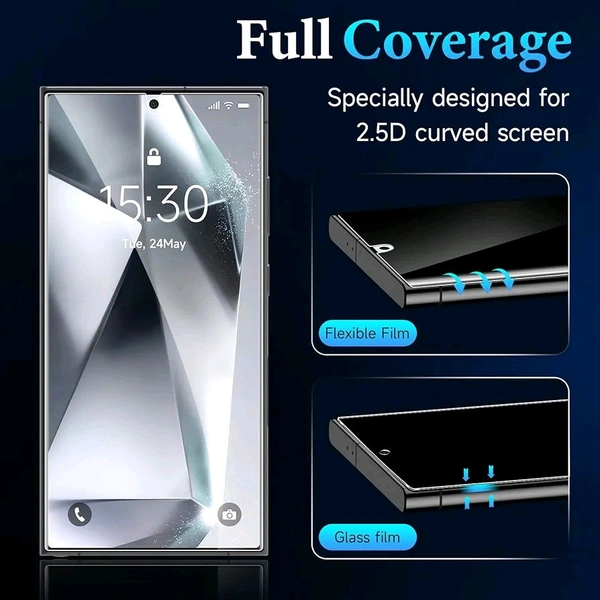 Fnpk Anti-Spy Screen Guard, [1 Pcs] [Finger Print Wont Work] 9H Hardness Anti-Scratch Anti-Peeping Privacy Screen Protector Proteceive Film for Samsung Model  - Samsung S24 Fe