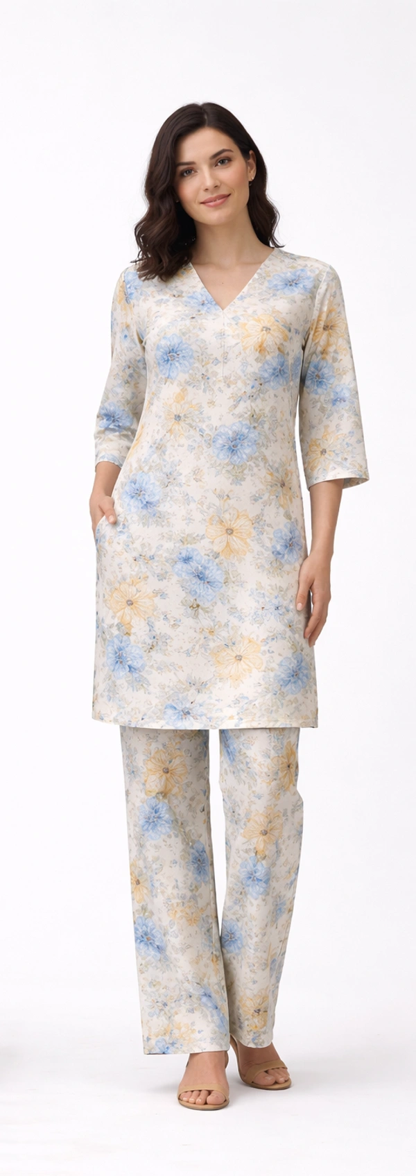 Elegant Full-Length Floral Co-ord Set for Women