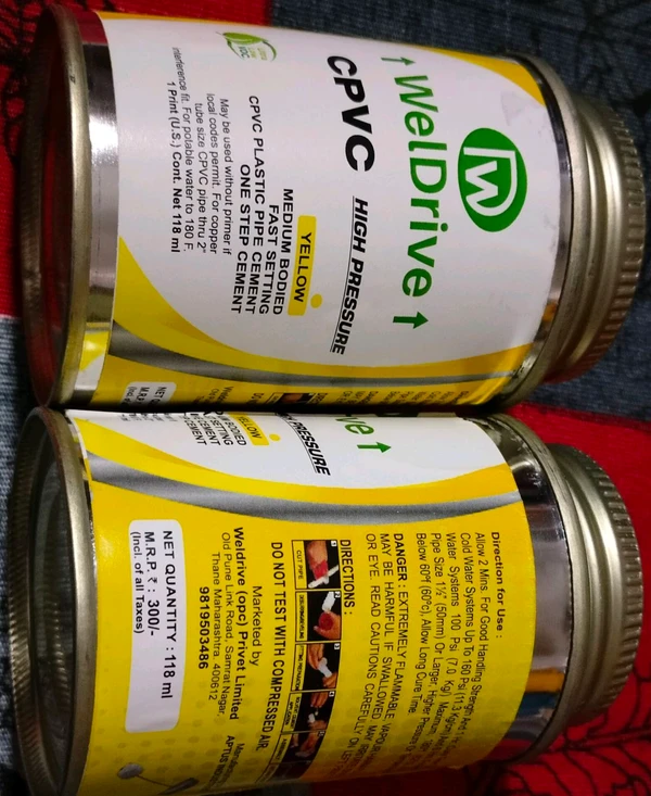 Weldrive Cpvc Solvent 118ML Guaranteed Quality.