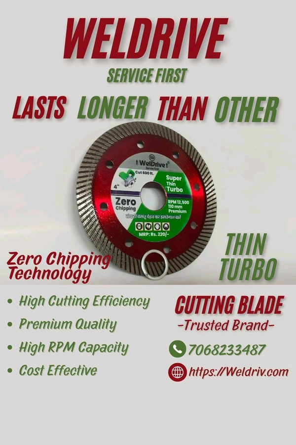 Thin Turbo 4" For Tiles Cutting Zeero Chipping 