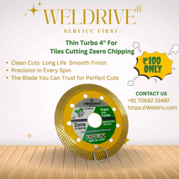Thin Turbo 4" For Tiles Cutting Zeero Chipping 
