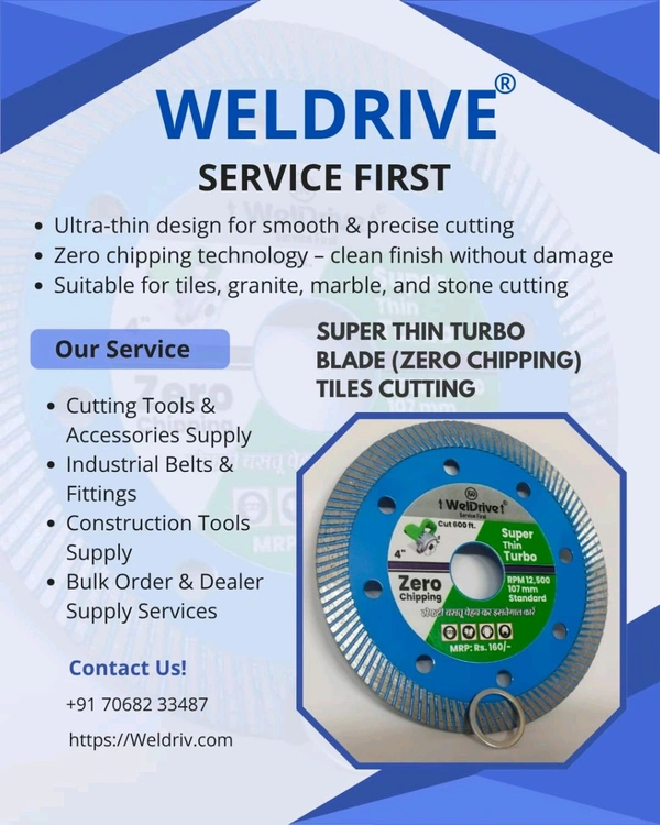 Thin Turbo 4" For Tiles Cutting Zeero Chipping 