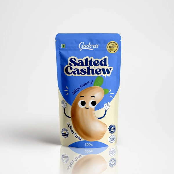 Premium Roasted Salted Cashew Nuts | Zero Cholesterol Natural Whole Kaju Nuts & Dry Fruits | Rich in Protein - 200g