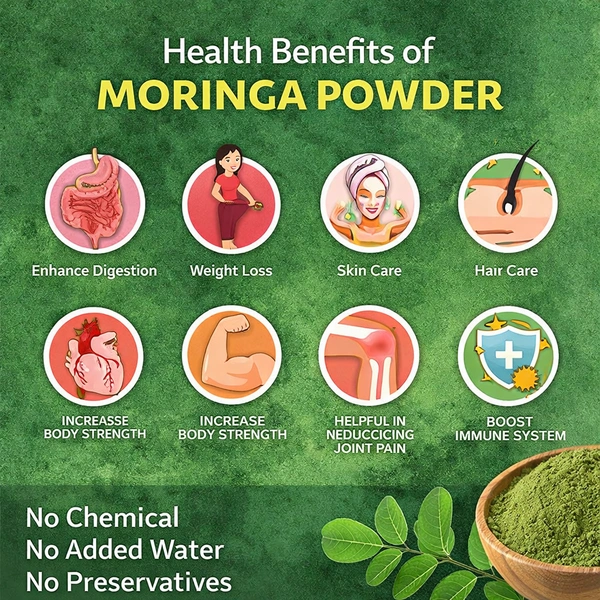 100% Organic Moringa Powder - 100g