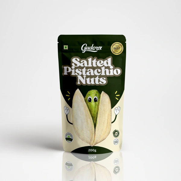 Fresh Whole Roasted Salted Pistachios: 100% California Salted Pista With Shell - 200g