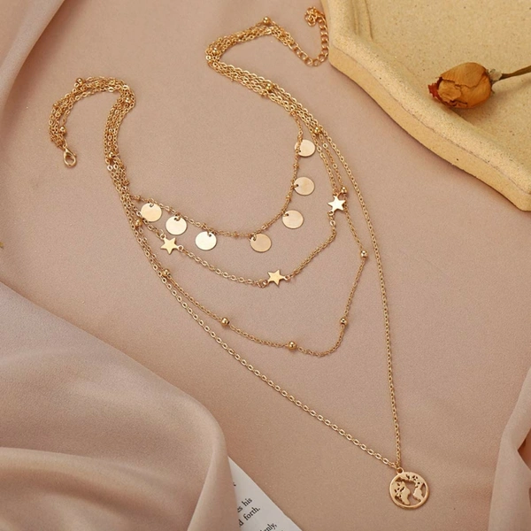  Golden Neck Chain Pendant Necklace Jewellery for Women 