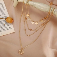  Golden Neck Chain Pendant Necklace Jewellery for Women 