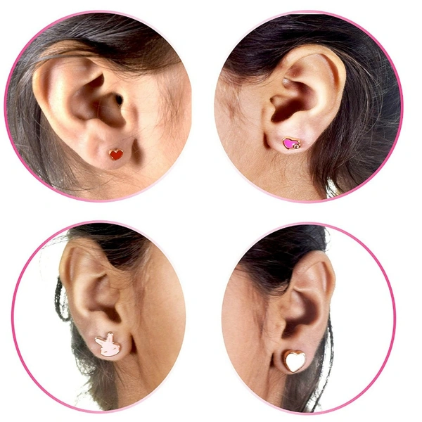 KOOCHI KOO 36 Pair Stylish Earring Stud Combo Set with Heart Shape Box for Girls and Women( Pack Of 36, Multicolor)