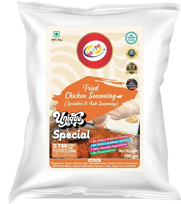 AM2PM Fried Chicken Seasoning 500 GM - 500 gm Packet, Red, Powder, 500 gm, Seasoning & Sprinkler