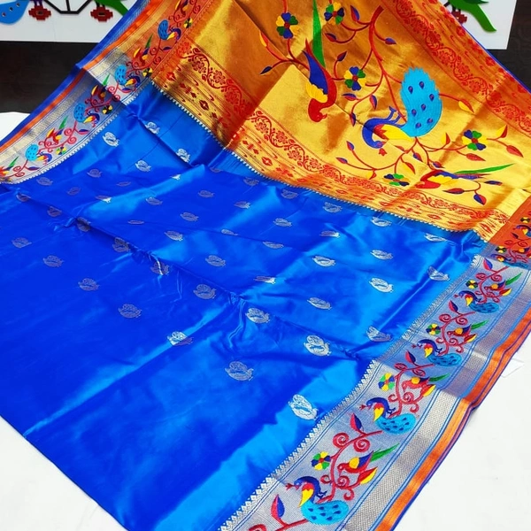 American Parrot Embroidery Paithani