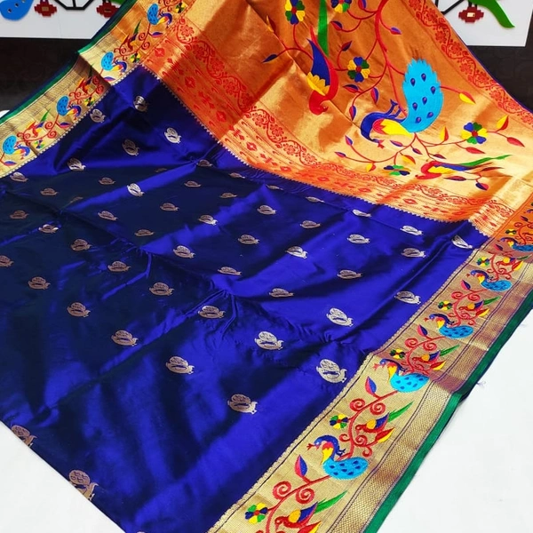 American Parrot Embroidery Paithani