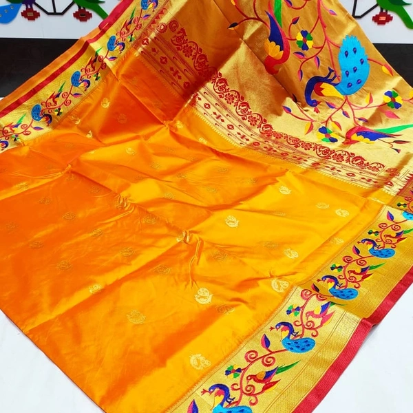 American Parrot Embroidery Paithani