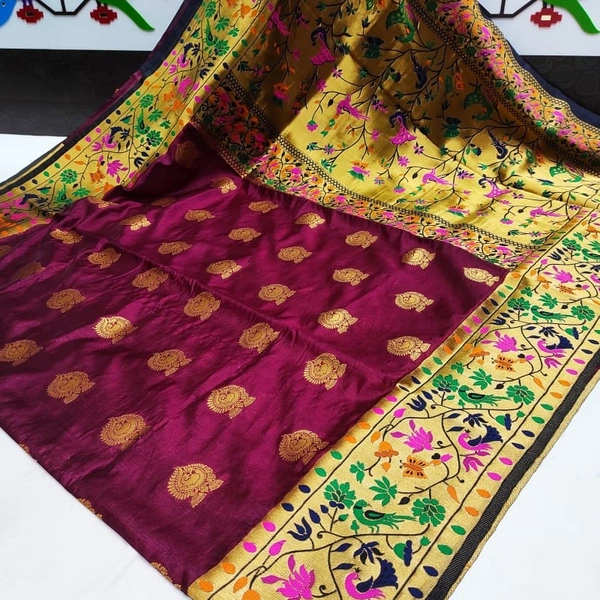 Semi Silk Big Border Paithani