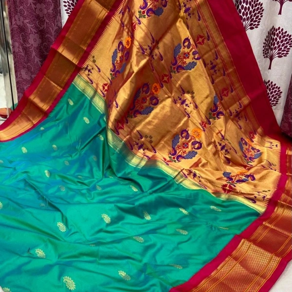 Kadiyal Pure Silk Paithani