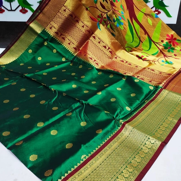 Indian Parrot Mhalsa Big Border Paithani