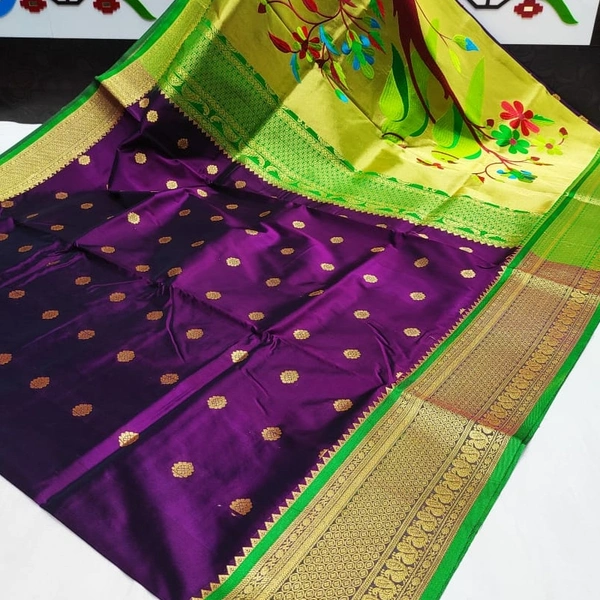 Indian Parrot Mhalsa Big Border Paithani