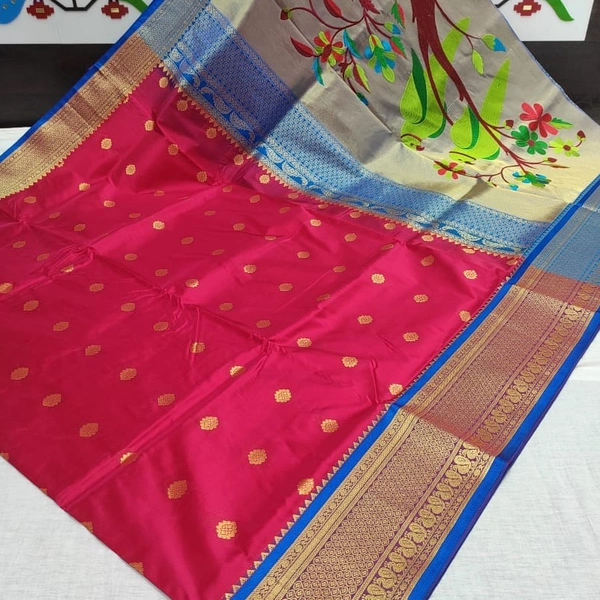Indian Parrot Mhalsa Big Border Paithani